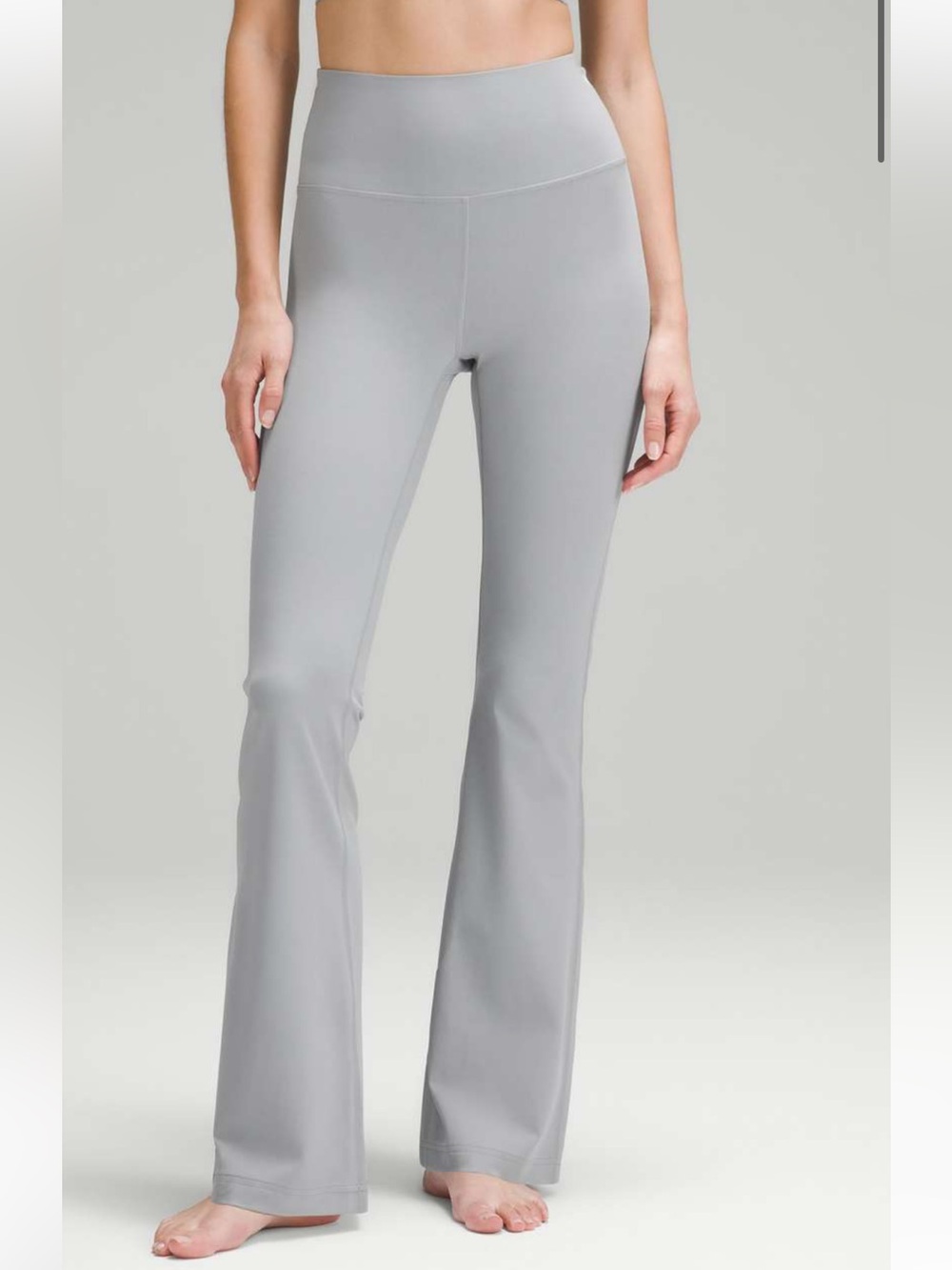 Lululemon Groove Super High Rise Flared Pant Nulu in Rino Grey size 8